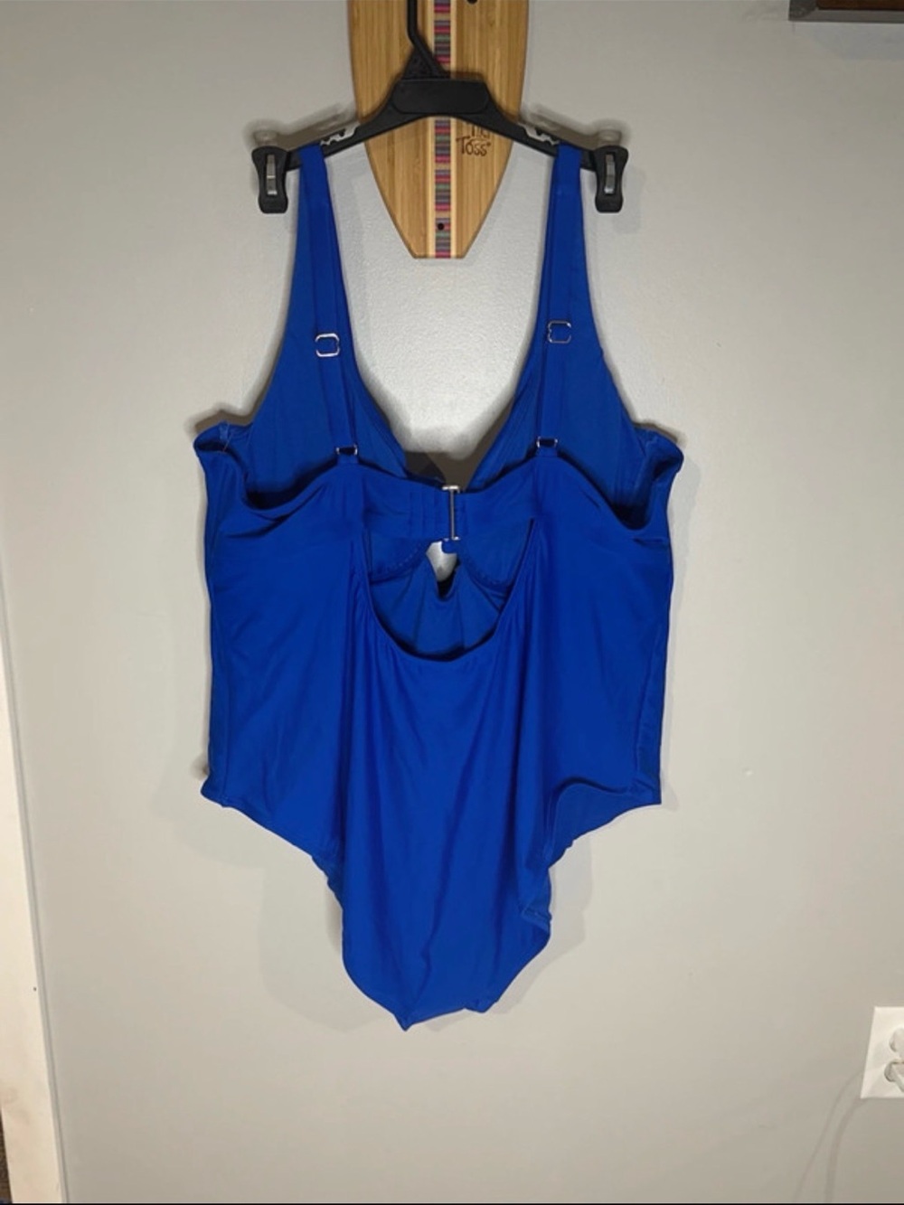 Time and Tru Royal Blue One-Piece Swimsuit with Front Twist - Picture 3 of 5